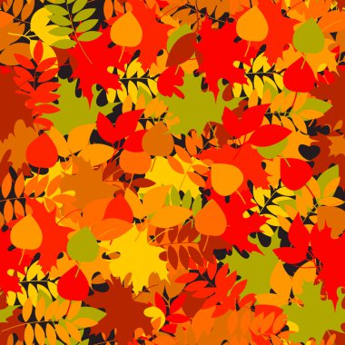 A seamless leaf pattern vector background.