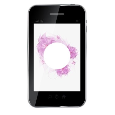 Romantic Flower Background on abstract design mobile phon clipart