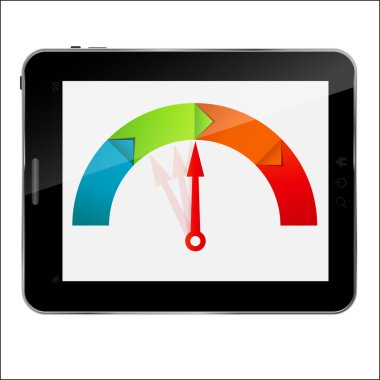 Abstract design Tablet with arrow for different business design clipart