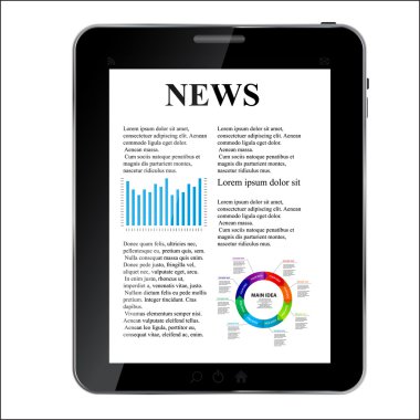 Abstract design Tablet with news concept illustration