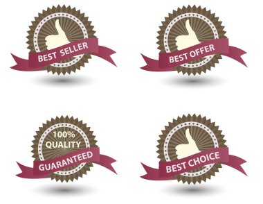  Best Seller label with red ribbon.