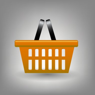 Orange shopping basket icon illustration