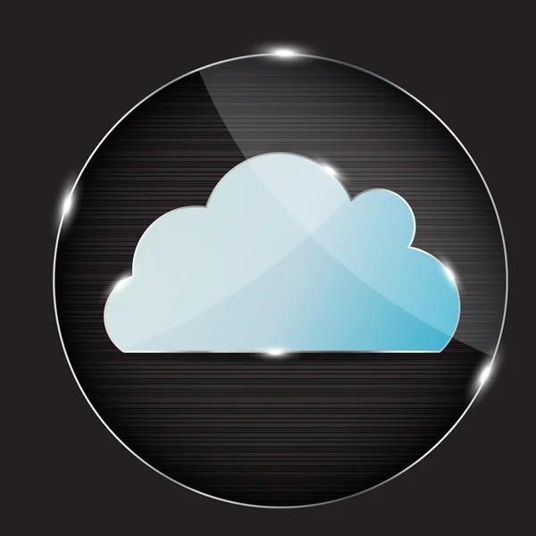 stock image  glass button with cloud icon