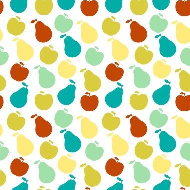  seamless fruit pattern- apple and pear