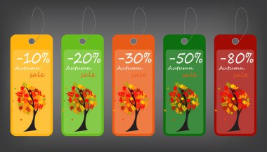 Autumn sale price tags. Vector illustration