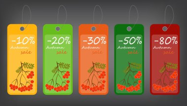 Autumn sale price tags. Vector illustration