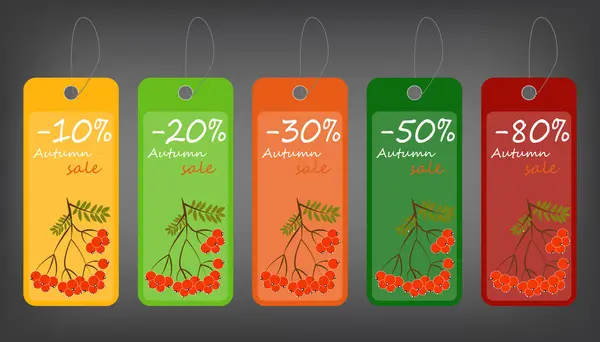 stock image Autumn sale price tags. Vector illustration