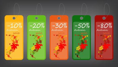 Autumn sale price tags. Vector illustration