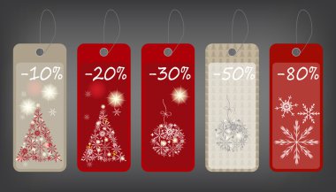 Winter sale price tags. Vector illustration