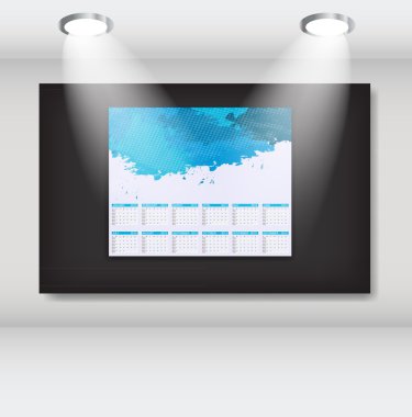 Frame with 2013 year calendar art gallery illustration