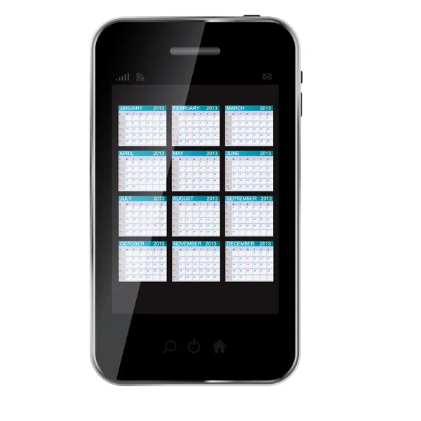 stock image 2013 year calendar on abstract design phone illustratio