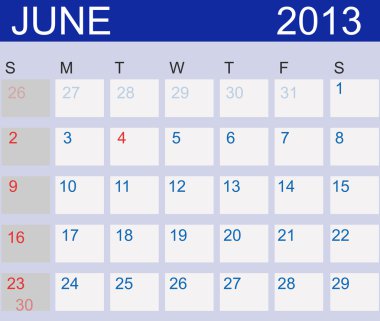 Calendar 2013. June Illustration