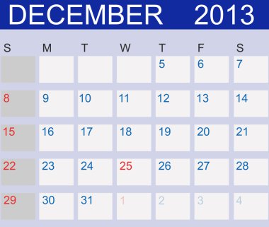 Calendar 2013. December Illustration