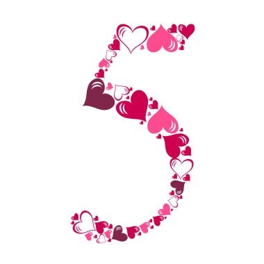 Alphabet of hearts illustration