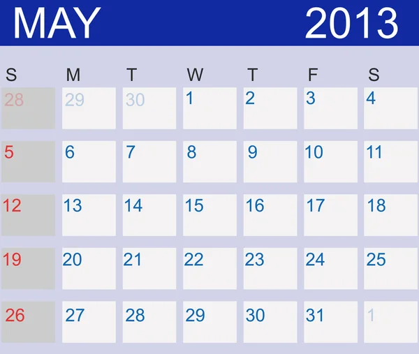 stock image Calendar 2013. May Illustration