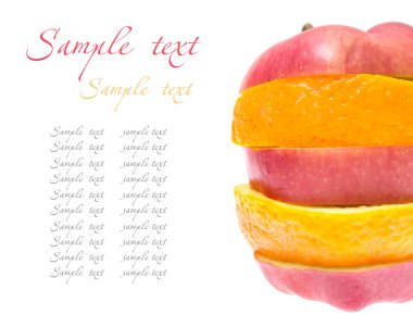 oluşan meyve elma ve portakal.