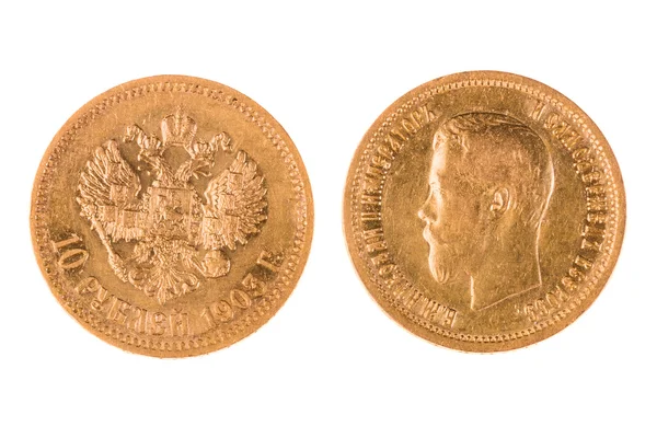 Antigua moneda de oro de Rusia — Foto de Stock