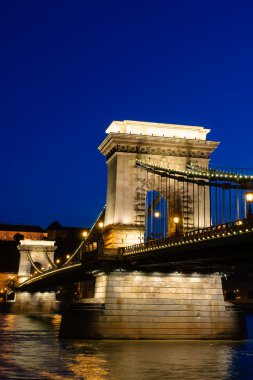 gece görüş zincir köprü Budapeşte, Macaristan