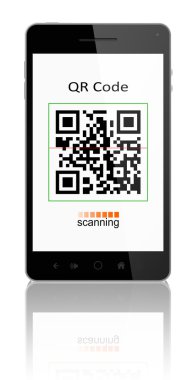 Qr code on smart phone clipart