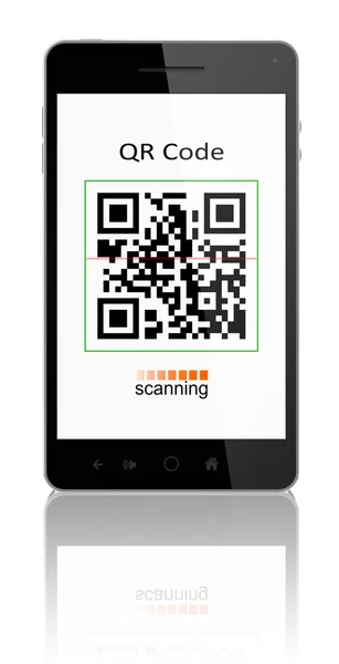 Qr code on smart phone — Stock Photo, Image