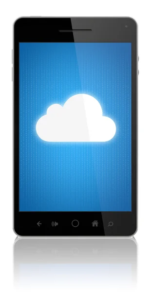 Cloud computing anslutning på mobiltelefon — Stockfoto