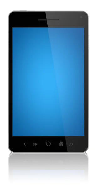 Telefone inteligente com tela azul isolada — Fotografia de Stock