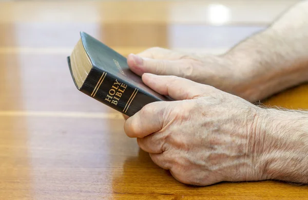 Holding the bible — Stock Photo, Image
