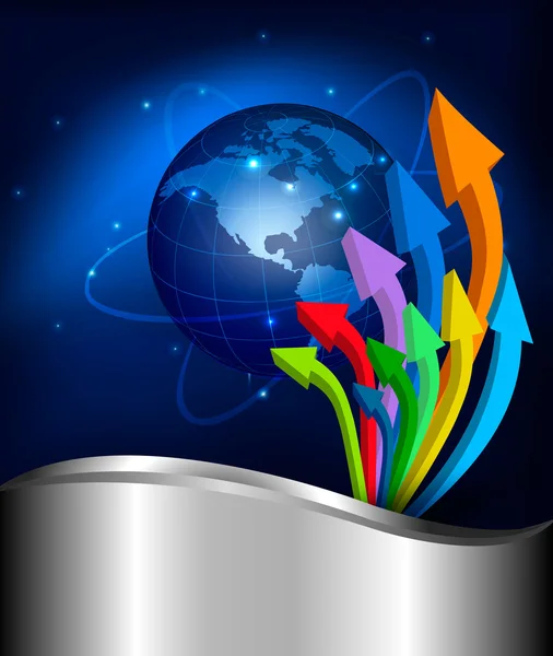 Business eleganten abstrakten Hintergrund mit Grafik und Globus Illustration — Stockvektor
