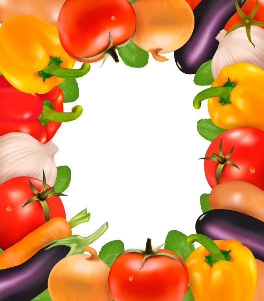 Cadre en légumes — Image vectorielle