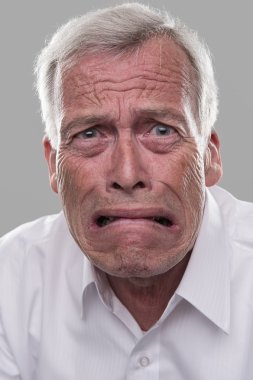 Frightened old man clipart
