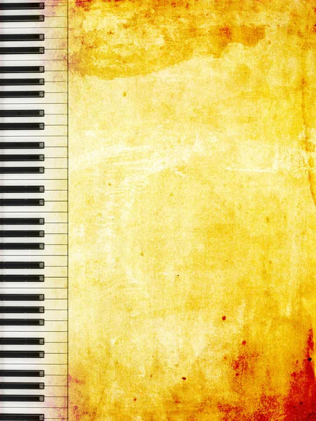 Grunge Papier Hintergrund mit Klaviertasten — Stockfoto