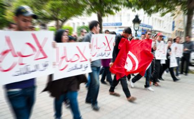 Protest in Tunisia clipart