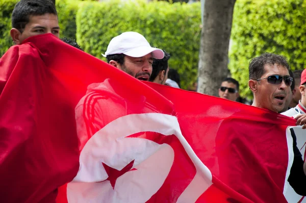 Акция протеста в Тунисе — стоковое фото