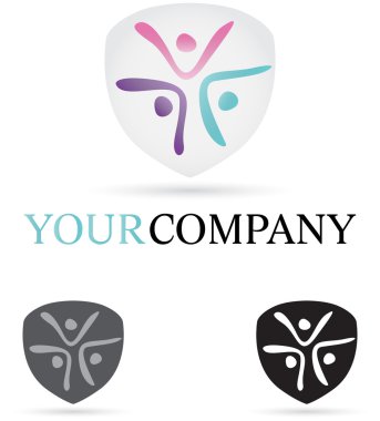 Three Figures Company Icon clipart