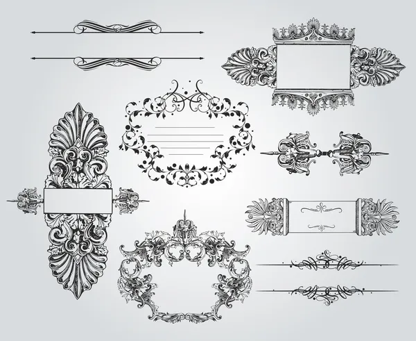 Винтажный набор орнаментов — стоковый вектор