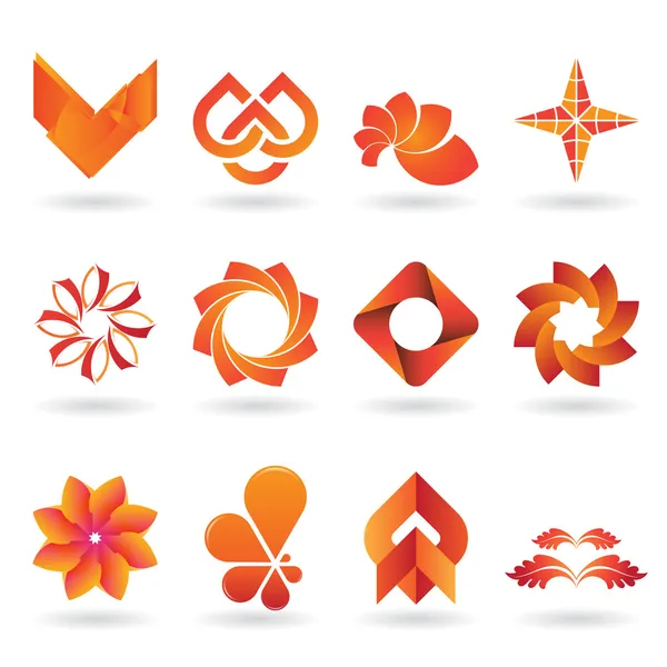 Contemporary Orange Logo and Icon Collection — Stock Vector