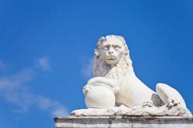 Lion statue in Roman style clipart