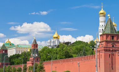 duvar ve Moskova kremlin cathedrals