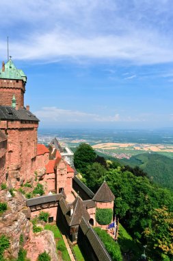 View on lands from medieval castle clipart