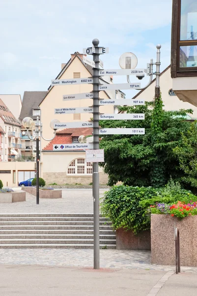 Road sign in Colmar town — Stock Photo, Image
