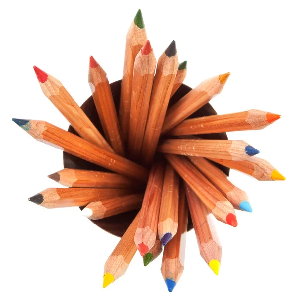 Colored pencils with white background — Stock Photo, Image