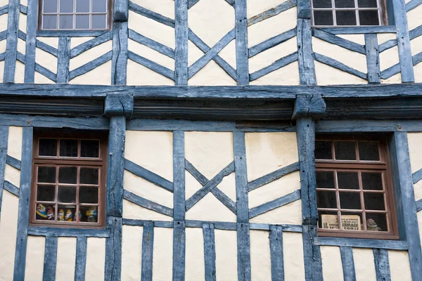 Väggen i medeltida timmerhus inramning — Stockfoto