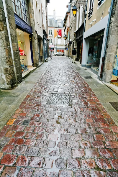 Old paved road in Dinan — Stock Photo, Image