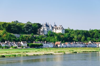 Riverside town Amboise on bank of Loire, France clipart