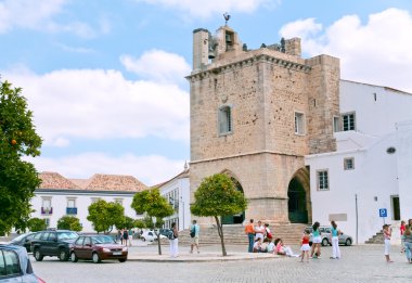 Cathedral in town Faro, Portugal clipart