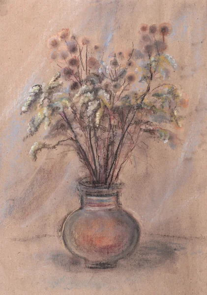 Ceramiczna miska z suszonych kwiatów — Zdjęcie stockowe