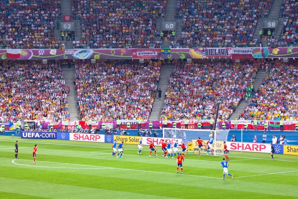 Letztes Fußballspiel der Uefa-EM 2012 — Stockfoto