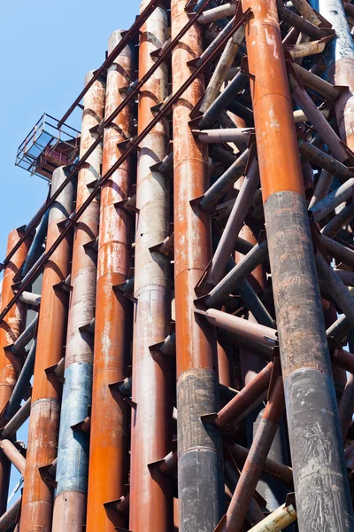Rust pipe in olds bridge — Stock Photo, Image