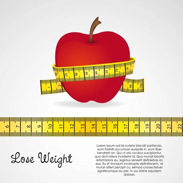 Apfel mit Messgerät — Stockvektor