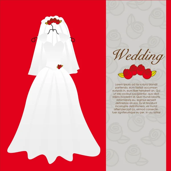 Wedding dress — Stock Vector